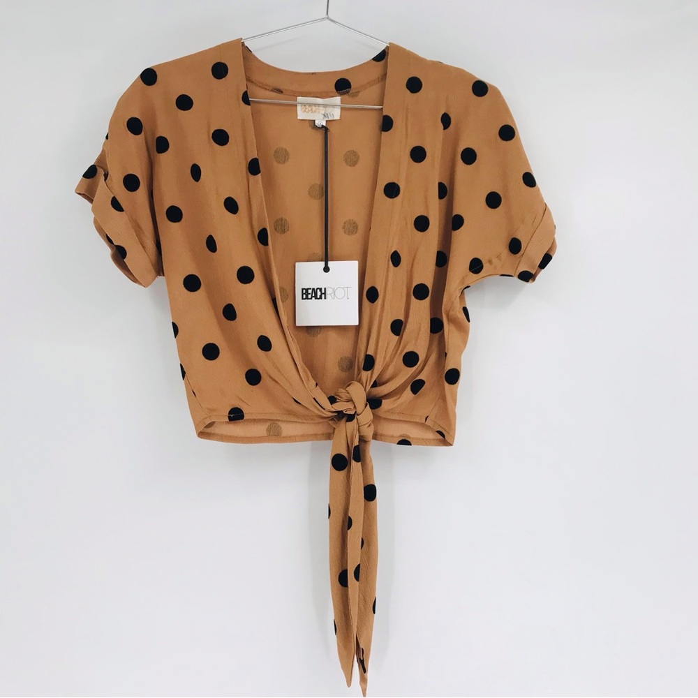 Beach Riot Piper Polka Dot Crop Top Size Small New With Tags